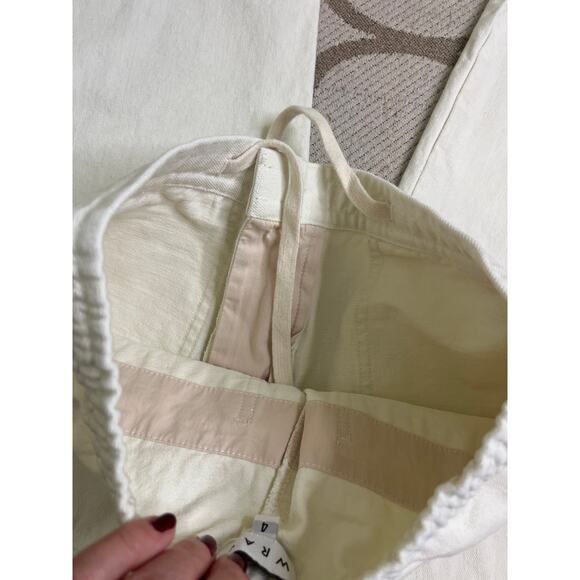 Wray Lake Butter Jeans, Size 4 High Rise Crop Cream Beige Elastic Waist Wide Leg - Picture 13 of 14